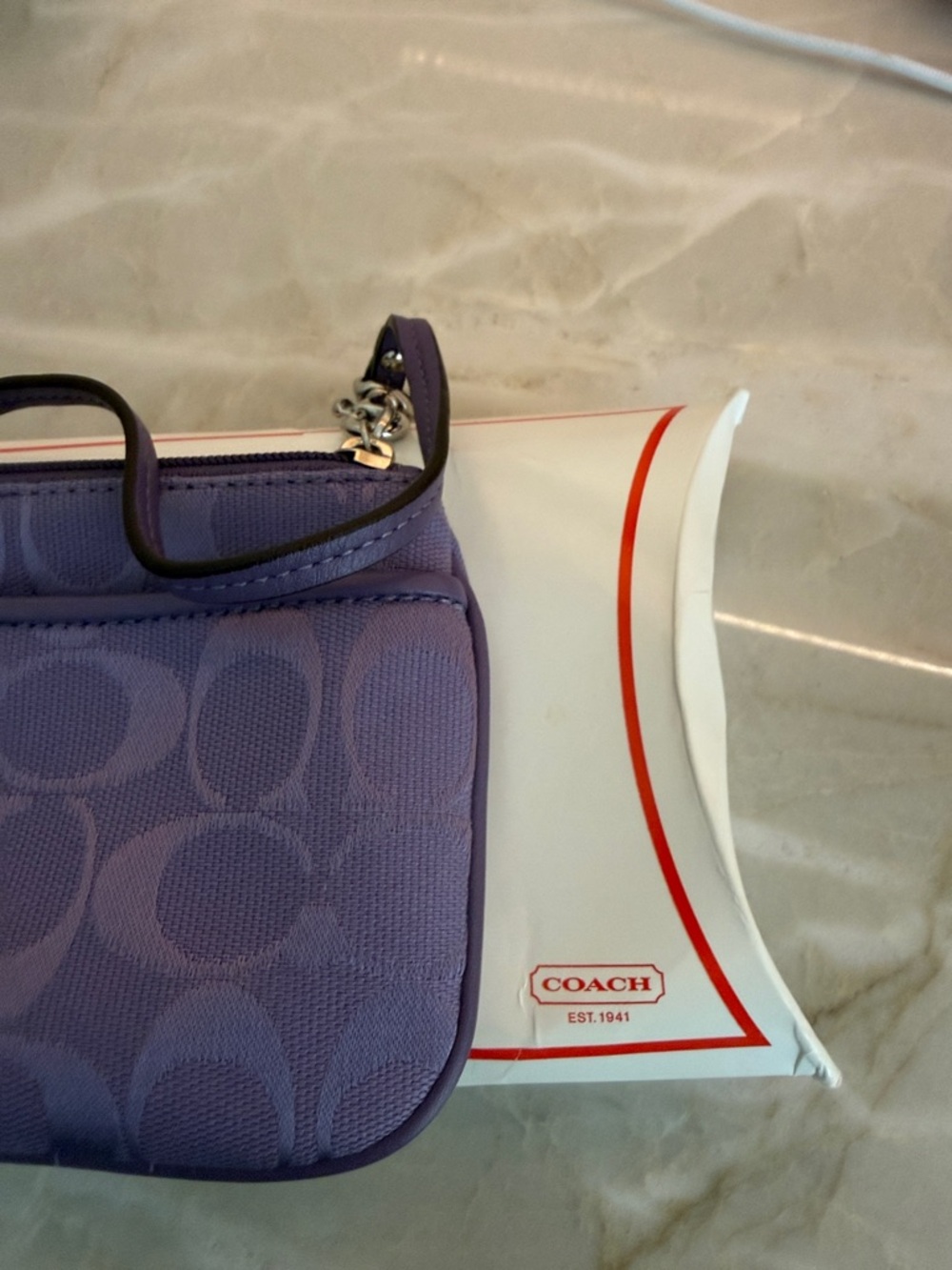 Coach Purple Signature Small Wristlet - Picture 2 of 6